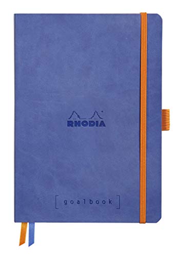 Rhodia 117577C Notizheft Goalbook (DIN A5, 14.8 x 21 cm, Dot, praktisch und trendige, mit weichem Deckel, 90g weißes Papier, 120 Blatt) 1 Stück, Saphirblau von Rhodia