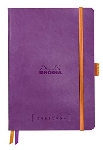 Rhodia 117579C Notizheft Goalbook (DIN A5, 14.8 x 21 cm, Dot, praktisch und trendige, mit weichem Deckel, 90g weißes Papier, 120 Blatt) 1 Stück, Violett von Rhodia