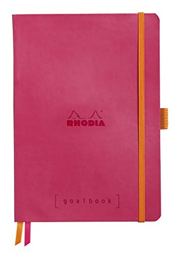 Rhodia 117581C Notizheft Goalbook (DIN A5, 14,8 x 21 cm, Dot, praktisch und trendige, mit weichem Deckel, 90g weißes Papier, 120 Blatt) 1 Stück, Himbeer von Rhodia