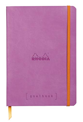 Rhodia 117751C Notizheft Goalbook (DIN A5, 14,8 x 21 cm, Dot, praktisch und trendige, mit weichem Deckel, 90g, elfenbeinfarbigem Papier, 120 Blatt, Gummizug, Lesezeichen) 1 Stück, Lila von Rhodia