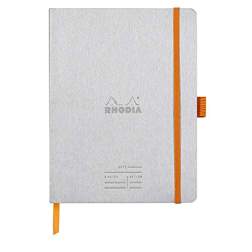 Rhodia 117781C Meeting Book (DIN A5+, 160 x 210 mm, 80 Blatt, 90 g, elegant und praktisch) 1 Stück silber von Rhodia