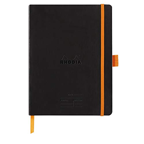 Rhodia 117782C Meeting Book (DIN A5+, 160 x 210 mm, 80 Blatt, 90 g, elegant und praktisch) 1 Stück schwarz von Rhodia