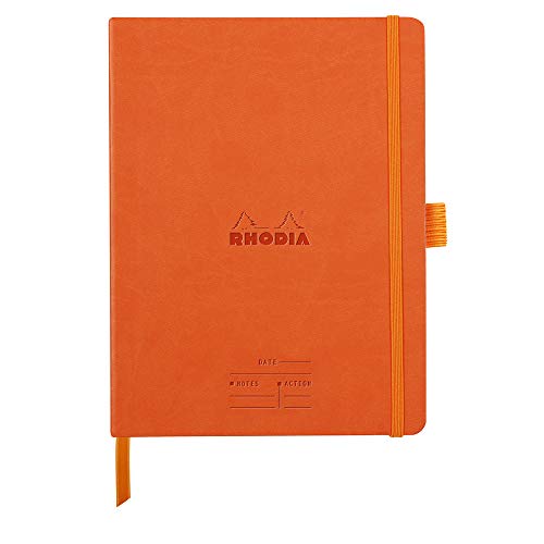 Rhodia 117794C Meeting Book (DIN A5+, 160 x 210 mm, 80 Blatt, 90 g, elegant und praktisch) 1 Stück tangerine von Rhodia