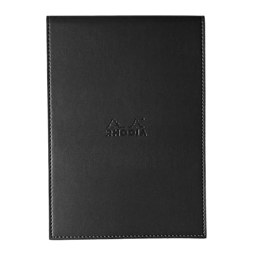 Rhodia 118169C Notizblock No. 16 mit Schutzhülle, kariert, 80 Blatt, mikroperforiert, 155 x 223 mm, schwarz von Rhodia
