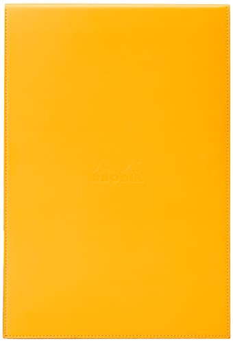 Rhodia 118198C Notizblock N°19 (mit Schutzhülle Kunstleder, 22 cm x 32,5 cm, Premium Velinpapier 80g, 80 Blatt, kariert) , 1 Set, elfenbein/orange von Rhodia