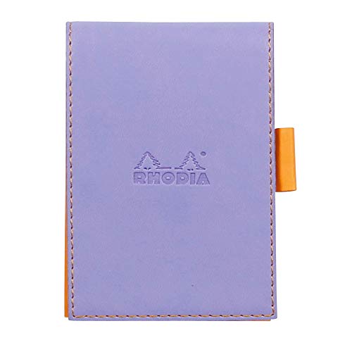 Rhodia 118209C Rhodiarama Notizblock (mit Schutzhülle Kunstleder, 8,4 x 11,5 cm, liniert, schick und elegant, ideal für Ihre Notizen) 1 Set, iris von Rhodia