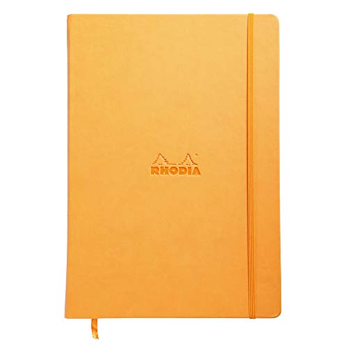 Rhodia 118368C Web Notebook (elfenbein, DIN A4, 21 x 29,7 cm liniert, 90 g) 1 Stück orange von Rhodia