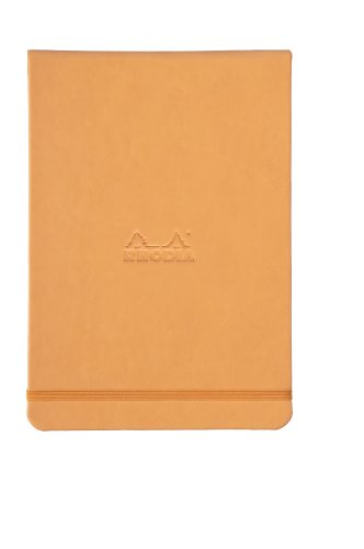 Rhodia 118378C Webnote Pad (elfenbein, mikroperforiert mit Gummizug, liniert, dot grid, 90 g, 14 x 21 g, 96 Blatt) 1 Stück orange von Rhodia