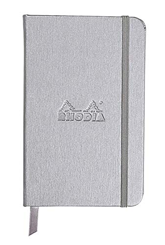 Rhodia 118567C Web Notebook, elfenbein 90 g, DIN A6, 90 x 140 mm, dot grid, 96 Blatt, silber von Rhodia