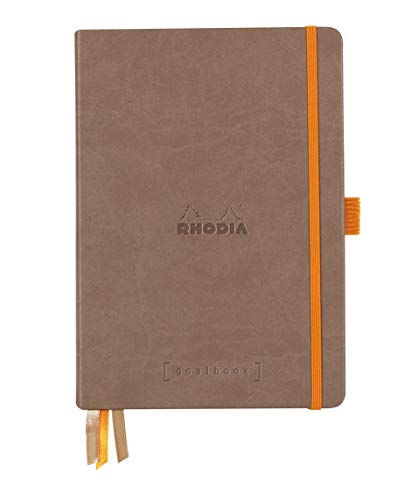 Rhodia 118573C Notizheft Goalbook (DIN A5, 14,8 x 21 cm, Dot, praktisch und trendige, mit festem Deckel, 90g weißes Papier, 120 Blatt) 1 Stück, Grau von Rhodia