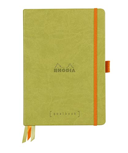 Rhodia 118575C Notizheft Goalbook (DIN A5, 14,8 x 21 cm, Dot, praktisch und trendige, mit festem Deckel, 90g weißes Papier, 120 Blatt) 1 Stück, Anisgrün von Rhodia