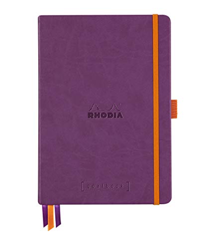 Rhodia 118579C Notizheft Goalbook (DIN A5, 14,8 x 21 cm, Dot, praktisch und trendige, mit festem Deckel, 90g weißes Papier, 120 Blatt) 1 Stück, Violett von Rhodia