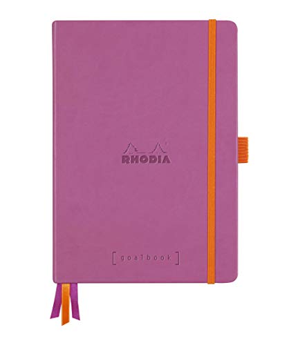 Rhodia 118580C Notizheft Goalbook (DIN A5, 14,8 x 21 cm, Dot, praktisch und trendige, mit festem Deckel, 90g weißes Papier, 120 Blatt) 1 Stück, Lila von Rhodia
