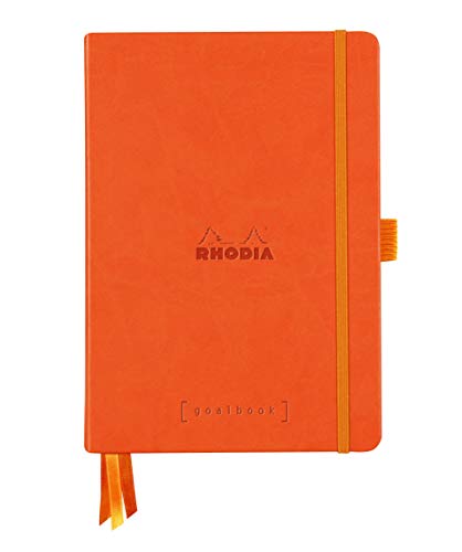 Rhodia 118583C Notizheft Goalbook (DIN A5, 14,8 x 21 cm, Dot, praktisch und trendige, mit festem Deckel, 90g weißes Papier, 120 Blatt) 1 Stück, Rot von Rhodia