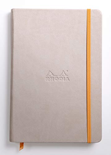 Rhodia 118745C Rhodiarama Book (DIN A5, 14,8 x 21 cm Notizbuch mit Gummizug, liniert, 96 Blatt) 1 Stück beige von Rhodia