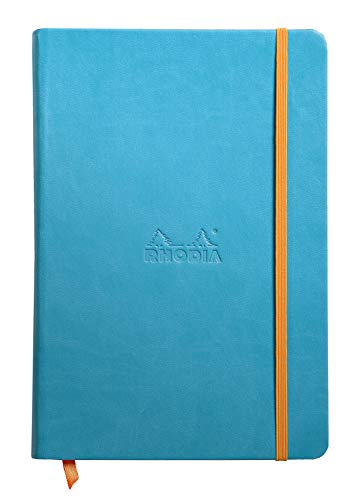 Rhodia 118747C Rhodiarama Book (DIN A5, 14,8 x 21 cm Notizbuch mit Gummizug, liniert, 96 Blatt) 1 Stück türkis von Rhodia