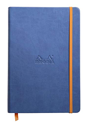 Rhodia 118748C Rhodiarama Book (DIN A5, 14,8 x 21 cm Notizbuch mit Gummizug, liniert, 96 Blatt) 1 Stück saphirblau von Rhodia