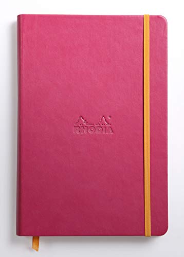 Rhodia 118752C Rhodiarama Book (DIN A5, 14,8 x 21 cm Notizbuch mit Gummizug, liniert, 96 Blatt) 1 Stück mohnblumenrot von Rhodia