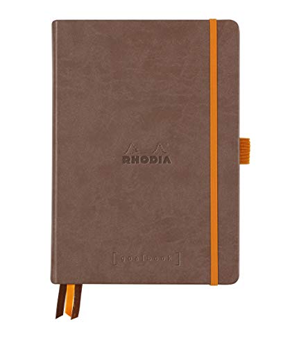 Rhodia 118773C GoalBook (DIN A5, 14,8 x 21 cm, 120 Blatt, dot-Lineatur, 90 g, elegant und praktisch) 1 Stück schokoladen, Braun von Rhodia