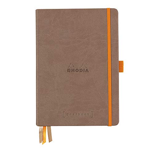 Rhodia 118774C GoalBook (DIN A5, 14,8 x 21 cm, 120 Blatt, dot-Lineatur, 90 g, elegant und praktisch) 1 Stück, Maulwurfgrau von Rhodia