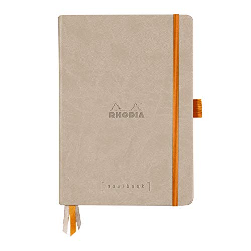 Rhodia 118775C GoalBook (DIN A5, 14,8 x 21 cm, 120 Blatt, dot-Lineatur, 90 g, elegant und praktisch) 1 Stück, Beige von Rhodia