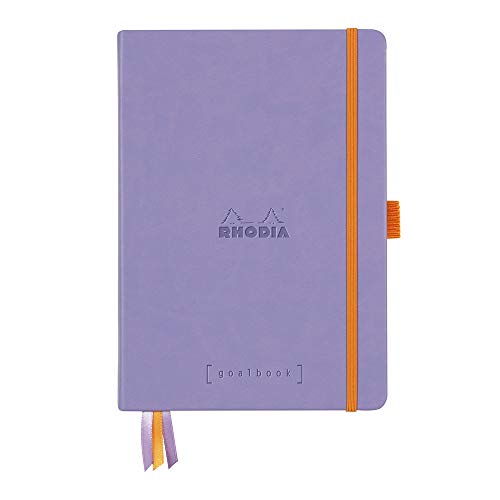 Rhodia 118779C GoalBook (DIN A5, 14,8 x 21 cm, 120 Blatt, dot-Lineatur, 90 g, elegant und praktisch) 1 Stück Flieder von Rhodia