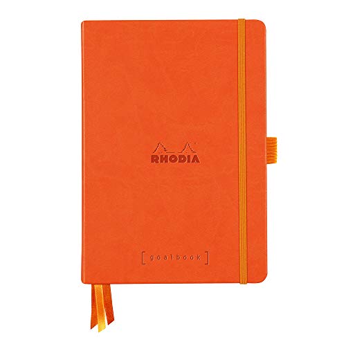 Rhodia 118784C GoalBook (DIN A5, 14,8 x 21 cm, 120 Blatt, dot-Lineatur, 90 g, elegant und praktisch) 1 Stück, Tangerine von Rhodia