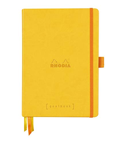 Rhodia 118786C GoalBook (DIN A5, 14,8 x 21 cm, 120 Blatt, dot-Lineatur, 90 g, elegant und praktisch) 1 Stück narzisse, Gelb von Rhodia
