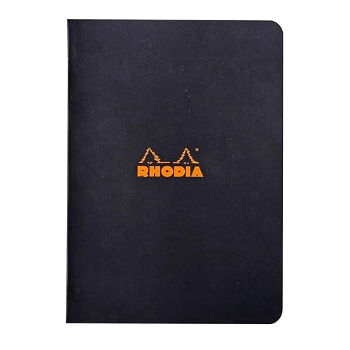 Rhodia 119183Cpack – 10 Notizbücher schwarz – A5 – kleine Karos – 96 Seiten – weißes Papier 80 g/m – Umschlag aus beschichtetem Karton, weich, robust und wasserdicht von Rhodia