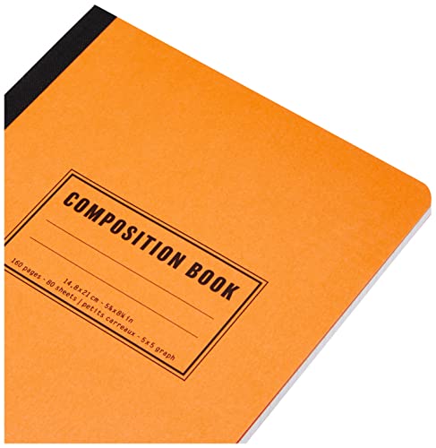 Rhodia 119208C - Heft Composition Book 80 Blatt 14,8x21 cm 80g kariert, Orange, 1 Stück von Rhodia