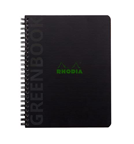 Rhodia 119913C - Rhodiactive Greenbook Spiralheft, kariert, DIN A5+ 16x21 cm, 80 Blatt mikroperforiert, 4-fach gelocht, 100% Recycling Papier, 90, Schwarz, 1 Stück Rhodia 119913C - Rhodiactive Greenbook Spiralheft, kariert, DIN A5+ 16x21 cm, 80 Blatt mikroperforiert, 4-fach gelocht, 100% Recycling Papier, 90, Schwarz, 1 Stück von Rhodia