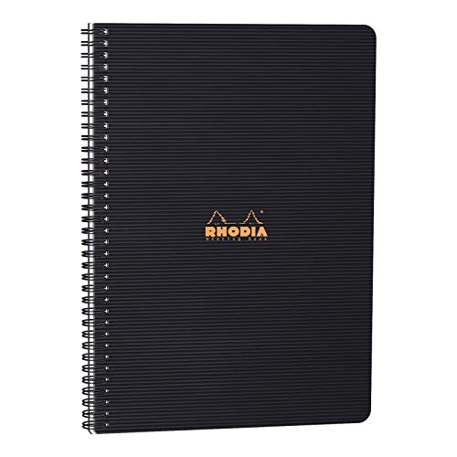 Rhodia 119940C Meetingbook Notizbuch (mit Doppelspiralbindung, 5 Register, bedruckt, liniert, repositionierbar, DIN A4, 21 x 29,7 cm, 90 g, 80 Blatt) 1 Stück schwarz von Rhodia