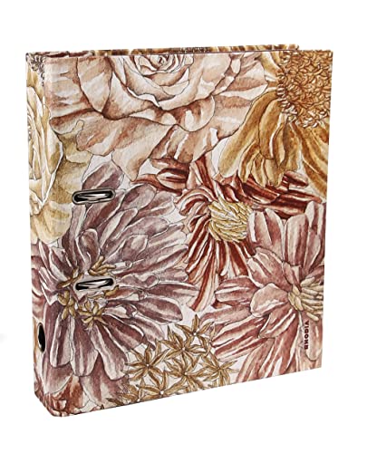 Rhodia 120025C - Rhodia ORANGE Botanique - Ordner für DIN A4-Blätter, 21 x 29,7 cm, Rücken 7cm, Deckel soft touch, mit Blumenmotiven, 1 Stück von Rhodia