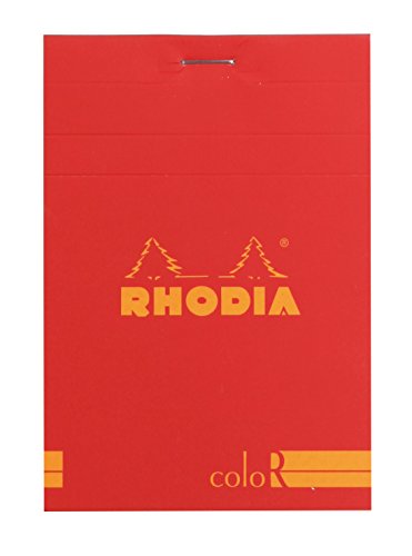 Rhodia 12973C Block (elfenbein, liniert, 90 g, 85 x 120 mm, 70 Blatt, mikroperforiert) 1 Stück mohnblumenrot von Rhodia