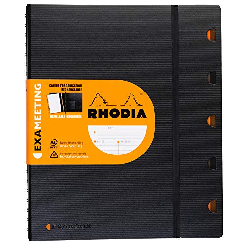 Rhodia 132401C ExaMeeting Book (DIN A5, 14,8 x 21 cm, Dechel aus PP, mit Vordruck, 90 g) 1 Stück schwarz von Rhodia