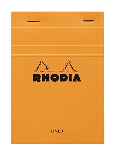 Rhodia 13600C - Schreibblock / Notizblock No.13 DIN A6 14,8x10,5 cm, 80 Blätter liniert 80g, abtrennbar und mikroperforiert, mit Kartonrücken, ideal für Notizen, Orange, 1 Stück von Rhodia