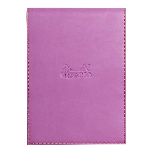 Rhodia 138111C Rhodiarama Notizblock (mit Schutzhülle in Format 11,5 x 15,8 cm, kariert, schick und elegant, Kunstleder, ideal für Ihre Notizen) 1 Set, lila von Rhodia