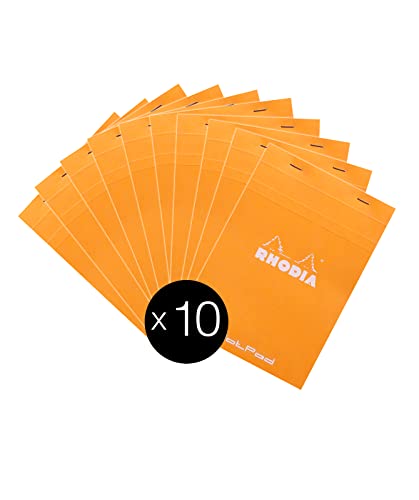 Rhodia 16558C - Packung mit 10 Notizblöcken No.16, DIN A5 80 Blätter Dot-Lineatur 80g, Orange, 1 Pack von Rhodia