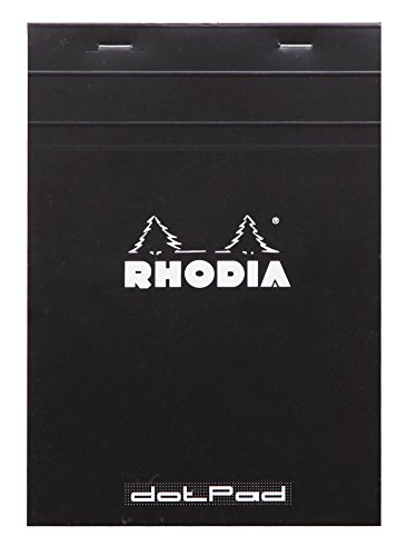 Rhodia 16559C - Block DotPad (DIN A5, Dot Grid, 14,8 x 21 cm, 80 Blatt) 1 Stück schwarz von Rhodia