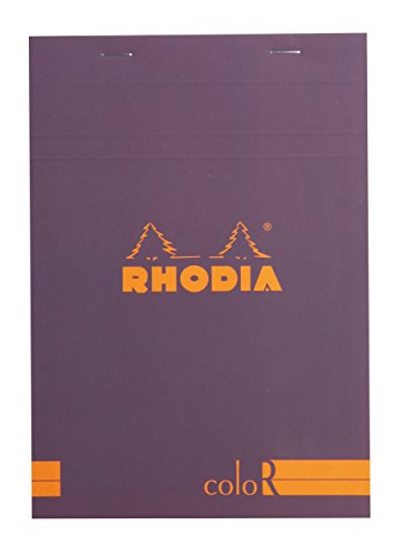 Rhodia 16970C Notizblock (elfenbeinfarbiges Papier, liniert, 90 g, DIN A5 148 x 210 mm, 70 Blatt, mikroperforiert) 1 Stück violett von Rhodia