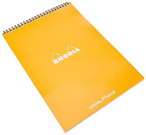 Rhodia 18503C Note Pad mit Doppelspirale, DIN A4, Dot Grid, 80 g, 21 x 29.7 cm, 80 Blatt, orange von Rhodia