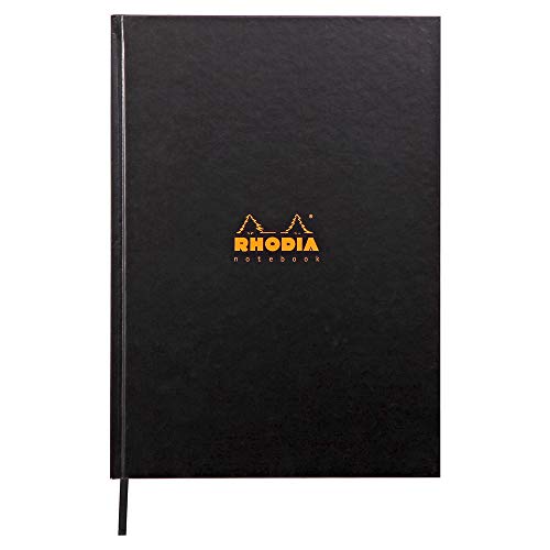 Rhodia 19052C Rhodiactive Notizbuch (DIN A4, kariert, Kladde mit festem Deckel, Kalender, 90 g, 21 x 29.7 cm, 80 Blatt) 1 Stück schwarz von Rhodia