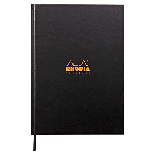 Rhodia 19056C Rhodiactive Notizbuch (DIN A4, liniert mit Rand, Kladde, Kalender, 90 g, 21 x 29.7 cm, 80 Blatt) 1 Stück schwarz von Rhodia