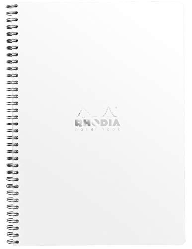 Rhodia 193101C Notizbuch (mit Doppelspirale, liniert, mikroperforiert, 80 g, DIN A4+ 225 x 297 mm, 80 Blatt) 1 Stück weiß von Rhodia