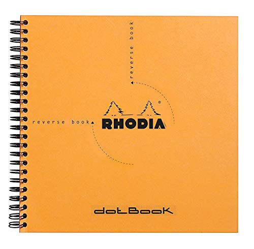 Rhodia 193638C Reverse Book (Dot Grid, quadratisch, ideal für Ihre Notizen, 21 x 21 cm, 80 Blatt) 1 Stück orange von Rhodia