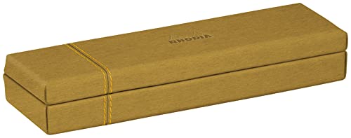 Rhodia 194507C - Stiftetui 21x5, 5x3 cm, elegant aus Kunstleder, ideal für Stifte, Pinsel & Kugelschreiber, 1 Stück, Gold von Rhodia