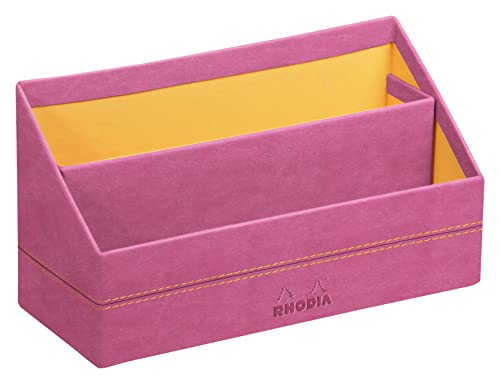 Rhodia 194613C - Briefablage 25x10x14cm, aus Kunstleder, elegant und praktisch, 1 Stück, Fuchsia von Rhodia