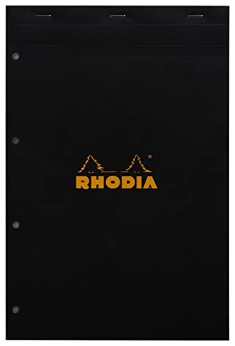 Rhodia 202009C - Notizblock / Schreibblock N°20 DIN A4+, 80 Blatt 80g, kariert, 4-fach gelocht, abtrennbar und mikroperforiert, mit fester Rückseite aus Karton, Schwarz, 1 Stück Rhodia 202009C - Notizblock / Schreibblock N°20 DIN A4+, 80 Blatt 80g, kariert, 4-fach gelocht, abtrennbar und mikroperforiert, mit fester Rückseite aus Karton, Schwarz, 1 Stück von Rhodia