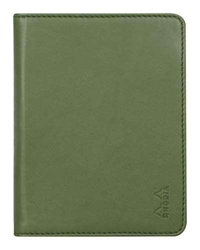 Rhodia 212003C - Mappe für Block oder Notizheft Rhodiarama - N°12, für DIN B7 (8,5x12 cm) 10,5x14 cm, elegant und praktisch, Salbei, 1 Stück von Rhodia