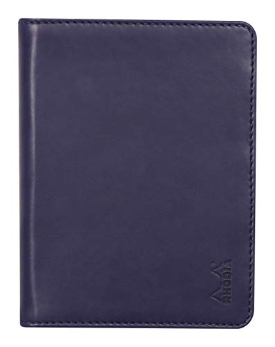 Rhodia 212005C - Mappe für Block oder Notizheft Rhodiarama - N°12, für DIN B7 (8,5x12 cm) 10,5x14 cm, elegant und praktisch, Nachtsblau, 1 Stück von Rhodia